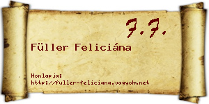 Füller Feliciána névjegykártya